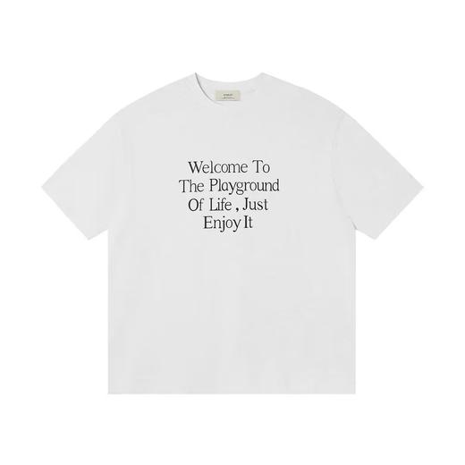 EviStub/E-4XDX80/280G海岛全棉复古水浆文字街头印花短袖T恤 商品图6