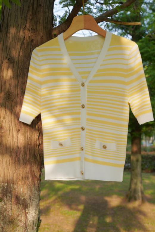 臣禾V领条纹针织JZ242050296 商品图9