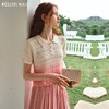 OLrain欧芮儿粉色POLO领针织衫女夏季2024年新款美式复古渐变短袖 商品缩略图0