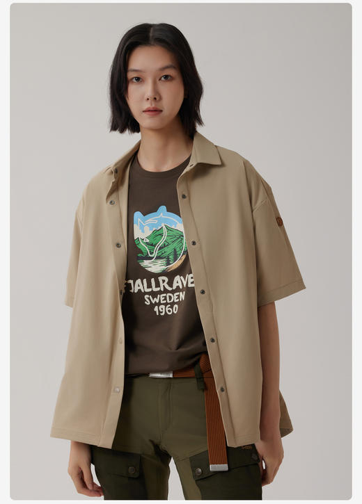 Fjallraven/北极狐女士短袖衬衫夏季新款城市户外休闲开衫 03241224 商品图3