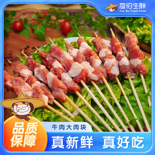 炬匠 彦伯生鲜牛肉串 牛肉串200g *10袋（1袋10串） 新鲜品质、源头直采、精挑细选、肉香浓郁 商品图0