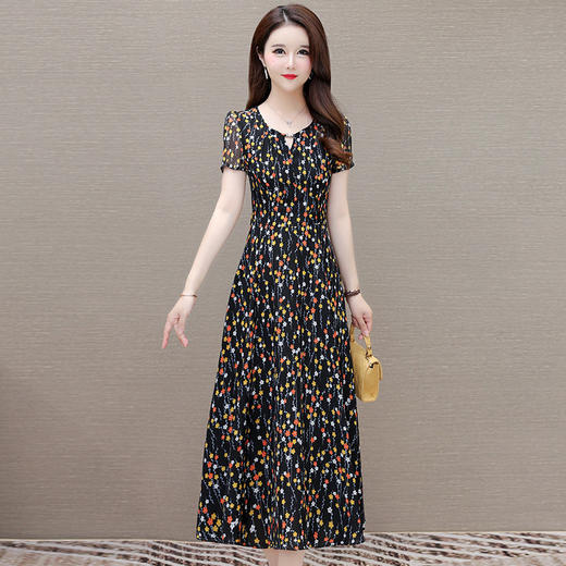 时尚气质，碎花连衣裙QYM-KED-6458A -Y 商品图5