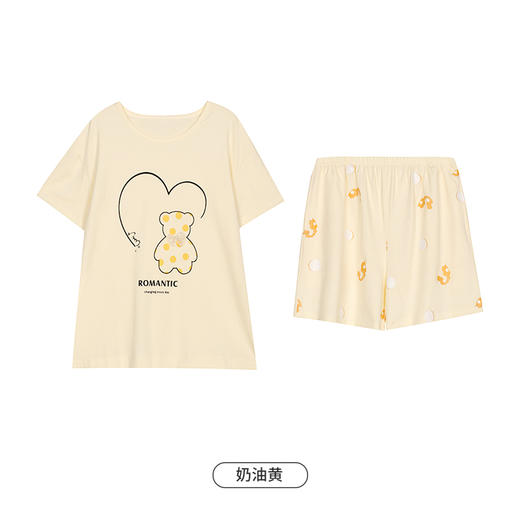 都市丽人生活家居女士棉质短袖短裤睡衣套装LH42S7 商品图9