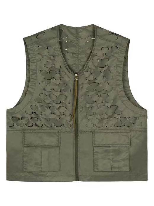 Simple Project/Y2315/鳞片图案激光切割拉链马甲 商品图3