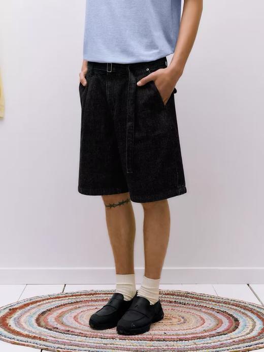 EviStub/E-4XDK225/复古可拆卸腰带水洗牛仔短裤 商品图3