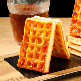 丹夫岩烧芝士华夫饼455g/盒 芝士力量早餐面包点心下午茶蛋糕量版装