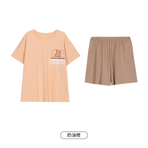 都市丽人生活家居女士棉质短袖短裤睡衣套装LH49C1 商品图9