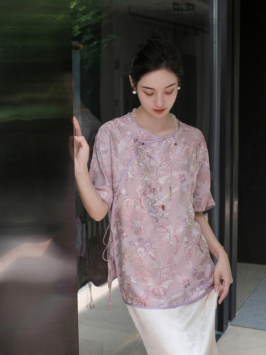 盛唐婧 |真丝花罗喜上眉梢上衣 商品图4