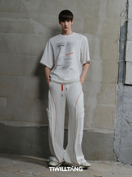 TIWILLTANG启世录“函授印鉴”邀请函印花短袖夏季圆领宽松T恤 商品图3