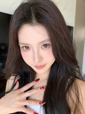 flower color半年抛美瞳 焦糖奶栗 14.5mm