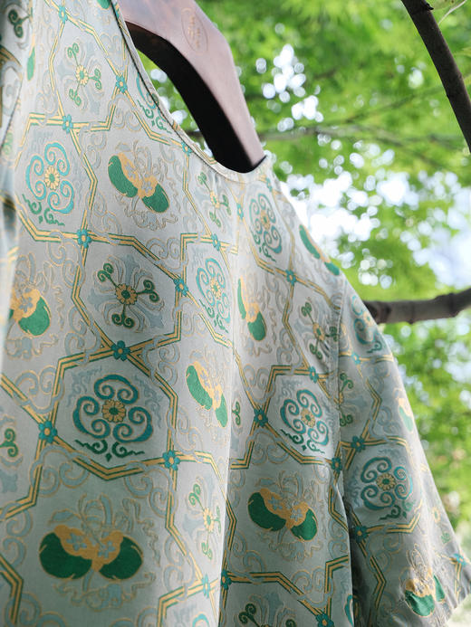 盛唐婧 |真丝宋锦青柑连衣裙 商品图5