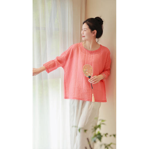 【线上专属】宽松套头衫（22708284-小红） 商品图0