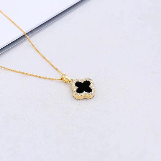 XL240006#925银双面四叶草项链 商品图3