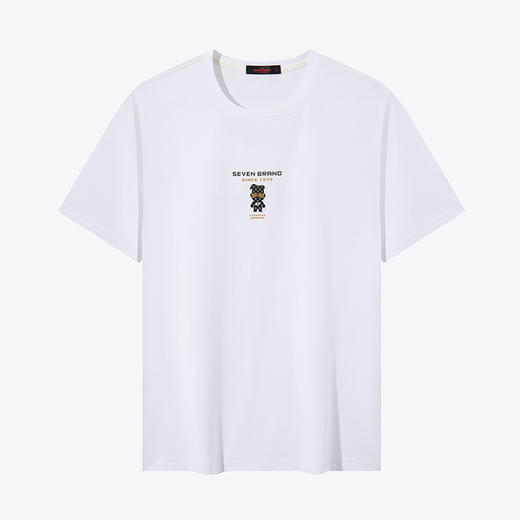 【冰藻泥】柒牌短袖T恤男2024夏季新品柒先生印花圆领休闲体恤衫	126T72280 商品图4