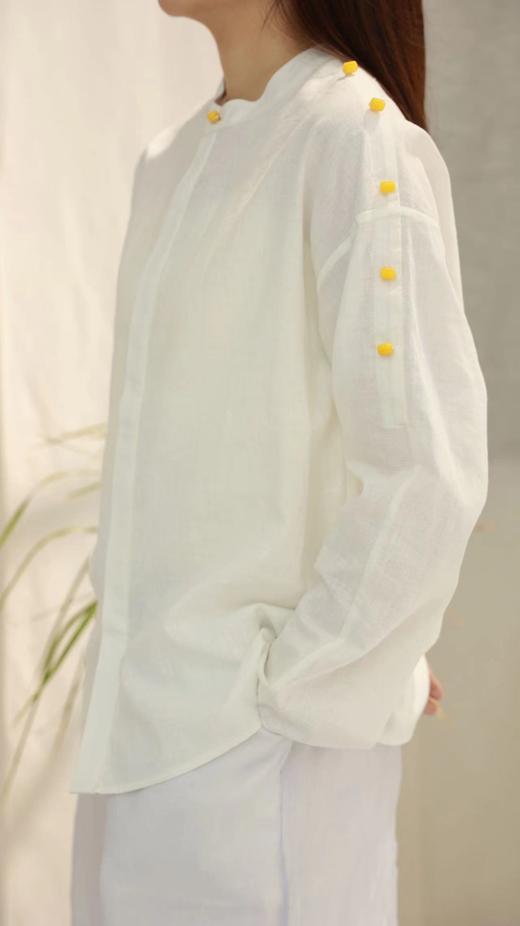 【抖音专属】圆领衬衣（1832524B山矾） 商品图1