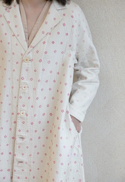 MAKU textiles｜丝棉粉印花长外套大衣 商品图1