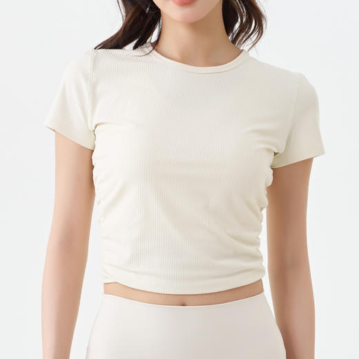 【路路精选】瑜伽服女修身短袖弹力速干T恤户外运动健身瑜伽上衣 商品图1