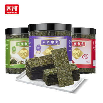 四洲原味罐装海苔片25g 约70片即食紫菜儿童零食寿司拌饭海苔脆下午茶 商品图2