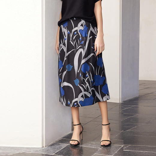 【桑蚕丝印花半裙】24年春夏新品女士真丝半身裙时尚印花薄款包臀裙 商品图2