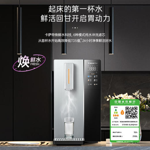 卡萨帝（Casarte）净饮机台式泡茶吧机养生壶RO反渗透净水器锌锶矿物质速热直饮一体机过滤器CTS100-2LXKQ11U1 商品图0