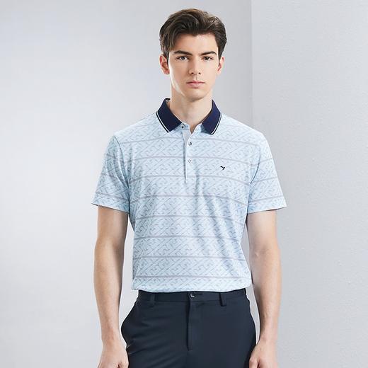 【不变形领】【5A抗菌2A防螨】柒牌男士polo衫短袖夏季新款中老年满印翻领上衣	126T73400 商品图1
