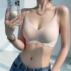 妖精可可花瓣果冻软内衣 女无痕薄款云感无钢圈文胸可拆卸花瓣杯垫无束缚