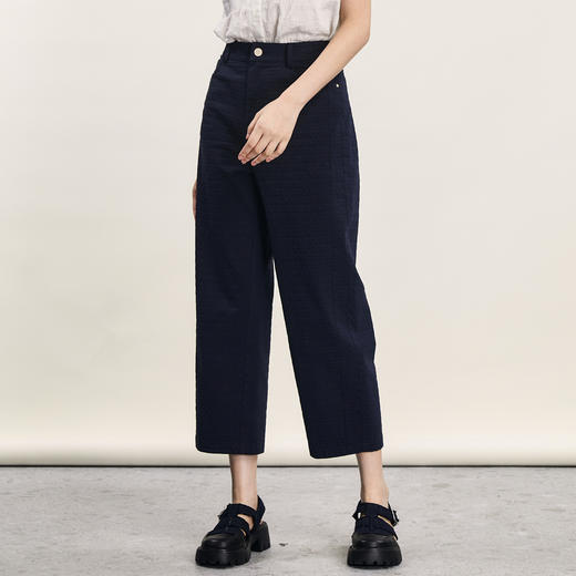 谜底休闲萝卜裤女2024年夏款通勤风百搭宽松棉弹九分裤242MK0647 商品图3