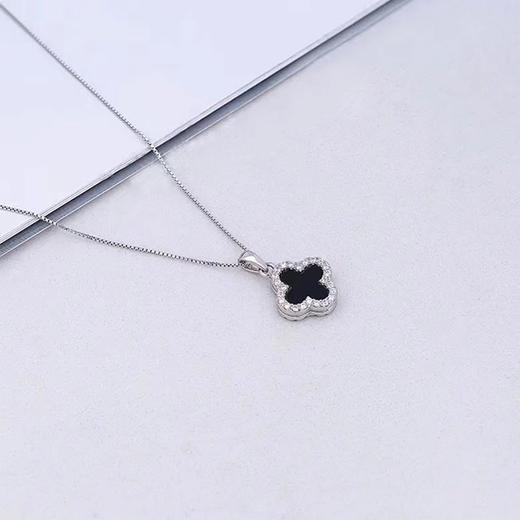 XL240006#925银双面四叶草项链 商品图4