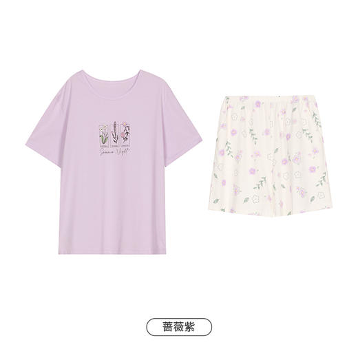 都市丽人生活家居女士棉质短袖短裤睡衣套装LH42S5 商品图9