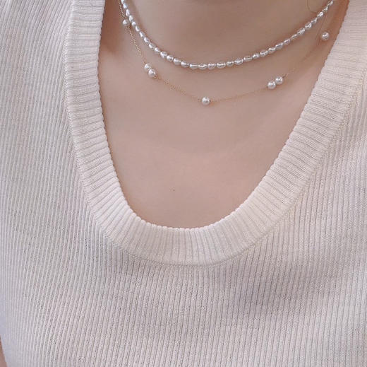 澳白无核keshi小项链，这个品质好赞，价格很香。3-4mm，澳白，高级感满满。是我自己特别满意的尖货。 商品图11