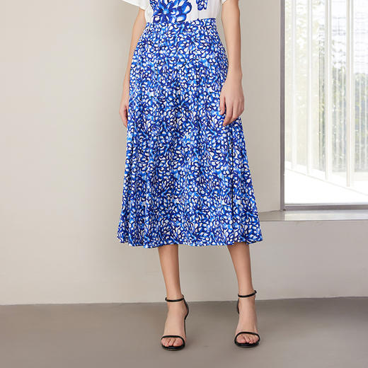 【桑蚕丝印花半裙】24年春夏新品女士中长款印花真丝半裙时尚包臀A字裙 商品图3