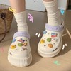 【DIY小怪兽花扣，一鞋两穿，凉鞋or拖鞋~~】时尚立体卡通软底包头洞洞鞋 厚底增高户外女士 夏季海边沙滩凉鞋拖鞋-QQ 商品缩略图2