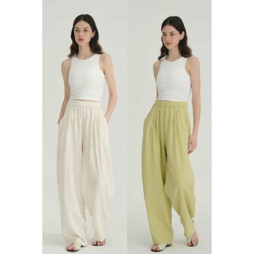 MAISON CECILE六色/本期推荐干丝桑蚕丝夏日松紧腰神裤 商品图0