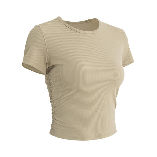 【路路精选】瑜伽服女修身短袖弹力速干T恤户外运动健身瑜伽上衣 商品图3