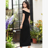 简约大气设计感吊带针织裙女夏季气质捏褶收腰晚宴连衣裙V2241696 商品缩略图4