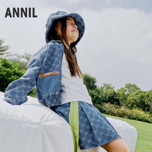 女童复古老花牛仔外套新款安奈儿童装实体店同款AG415568 商品图0