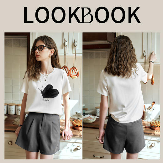 OLrain欧芮儿白色短袖T恤女夏季2024年新款高级感别致蝴蝶绣上衣 商品图4