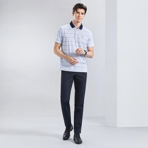 【不变形领】【5A抗菌2A防螨】柒牌男士polo衫短袖夏季新款中老年满印翻领上衣	126T73400 商品图3