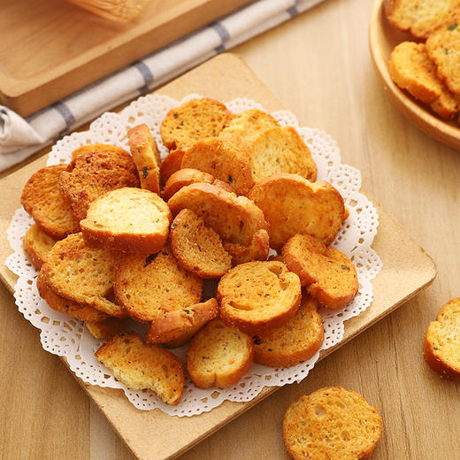 【一秒拥有韩剧般的幸福滋味！三立蒜蓉面包干】法式烤面包干饼干 低温烘焙健康非油炸减脂期的小零食 学生上班下午茶课间小零食Y  商品图0