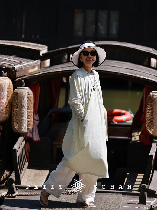 PETIT SCHAN小闪 CLO#508 soft sculpture 软雕塑 桑叶植物染纯棉宽松针织连衣裙大袍子 商品图4