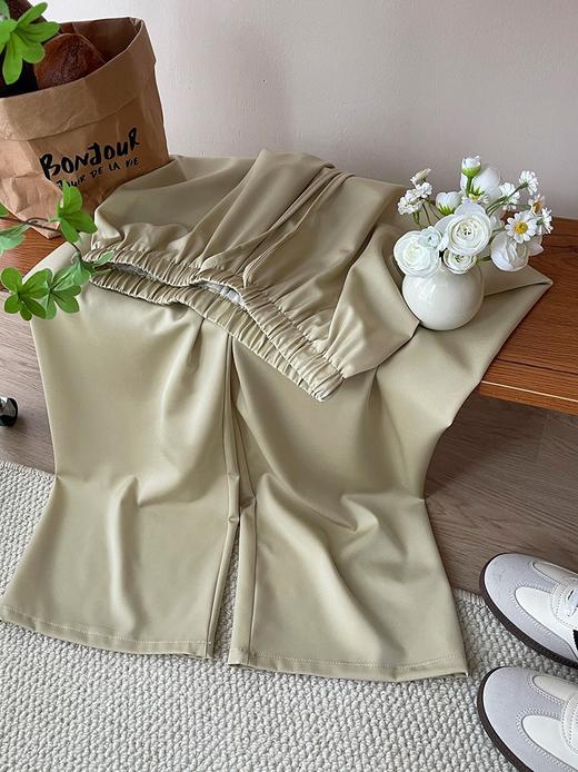 【复古高级感醋酸天丝缎面阔腿裤】春夏冰丝垂感宽松直筒拖地休闲裤 商品图8