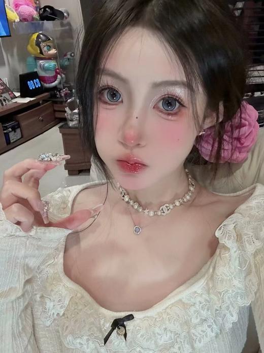 【大直径】Ealla girl- 猫眼圈圈蓝-14.5mm【年抛 度数0-800度 无525/575】 商品图4