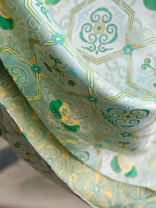 盛唐婧 |真丝宋锦青柑连衣裙 商品图3