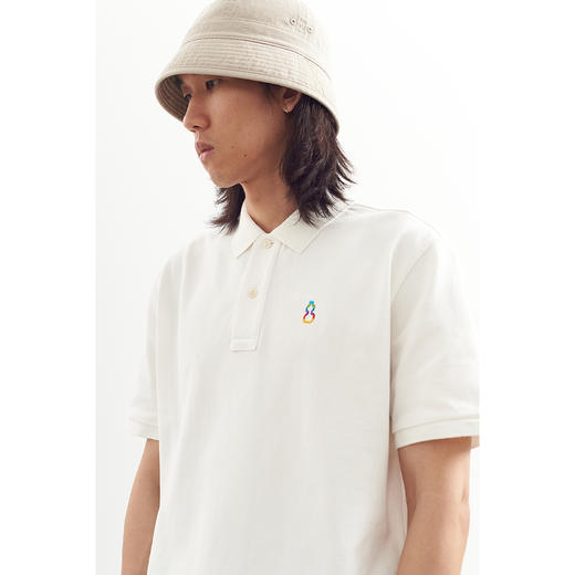 吃茶去chichaqu2024重磅短袖POLO衫复古全棉刺绣彩色葫芦logo 商品图3