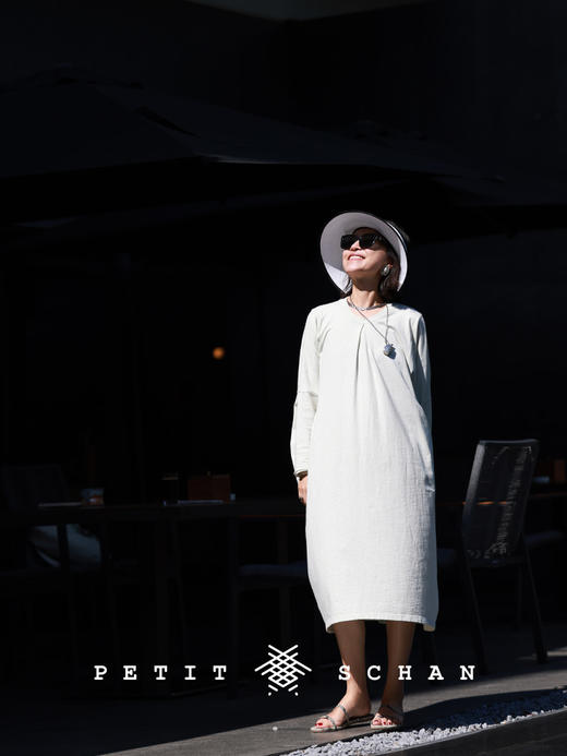 PETIT SCHAN小闪 CLO#508 soft sculpture 软雕塑 桑叶植物染纯棉宽松针织连衣裙大袍子 商品图5