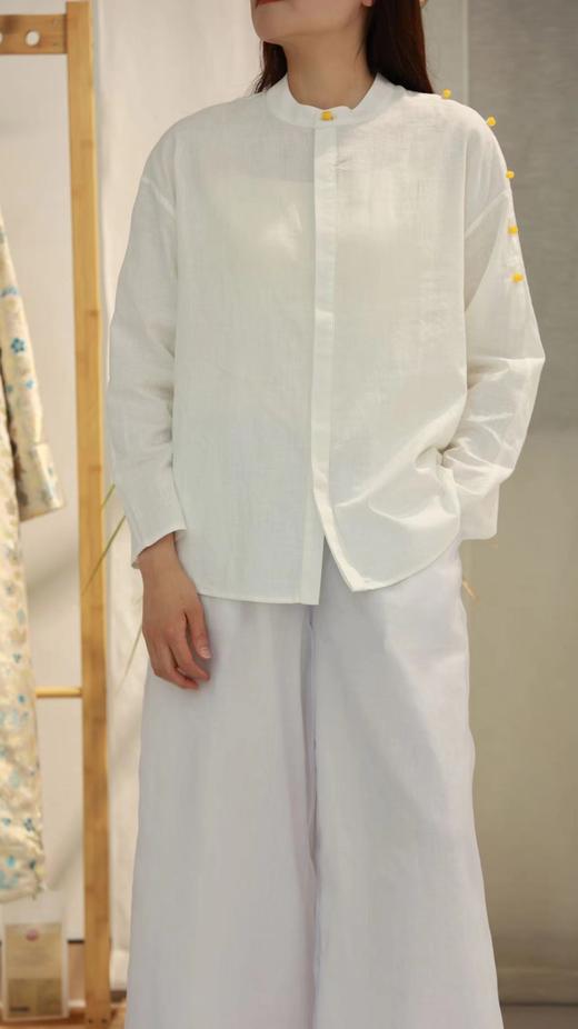 【抖音专属】圆领衬衣（1832524B山矾） 商品图2