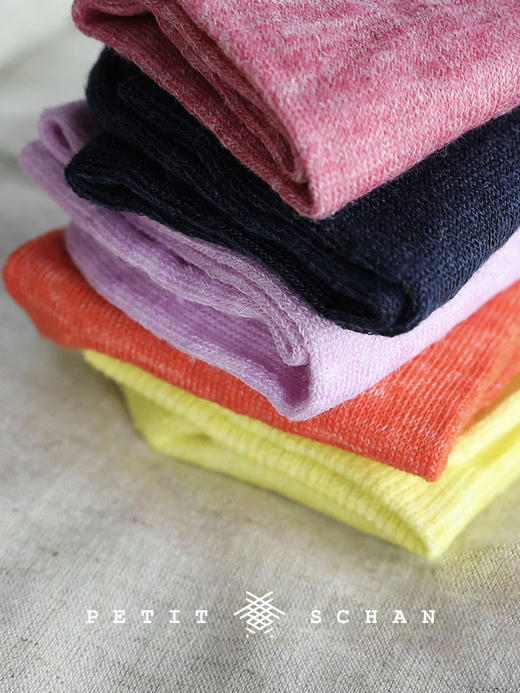 699积分兑换 PETIT SCHAN小闪 Lucky 2024 Socks  小闪幸运袜  亚麻混纺薄款糖果色中筒袜两双装 商品图1