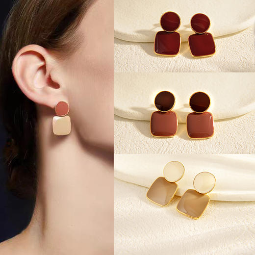 yszz-04037【云赏珠宝】时尚系列经典高贵雅致几何图形百搭通勤造型耳环s925银耳针 商品图0