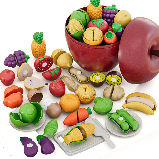 纽奇切切乐玩具果蔬剥剥乐仿真厨房玩具儿童厨具过家家贺岁平安果 商品图4