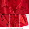 【商场同款】CNV4585 “ 港风衬衫 ” 假日红色热情鲜亮  廓形结合立体收腰修饰身形 真丝材质吸湿透气舒适清爽 小蝴蝶结装饰减龄精致 短袖衬衫 商品缩略图4